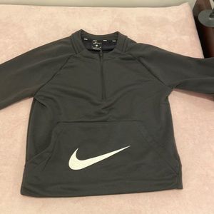 Brand new ( no tag) Nike kids dark gray boys Dri-Fit half zip sweatshirt size S